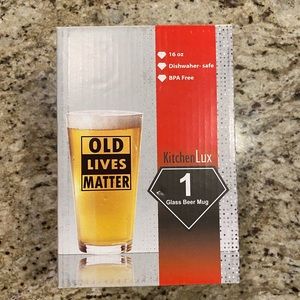 Old Lives Matter Beer Glass BRAND NEW UNOPENED BOX